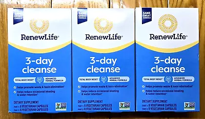 3 X Renew Life 3 Day Cleanse Total Body Reset 12 Capsules Each Exp. 04/2025 • $16.99