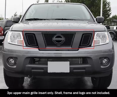 For 2009-2021 Nissan Frontier Upper Stainless Steel Black Mesh Grille Insert • $58.99