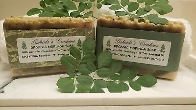 NATURAL ORGANIC MORINGA LAVENDER-ROSEMARY-TEA TREE SOAP With Pure Essential Oils • $9.99