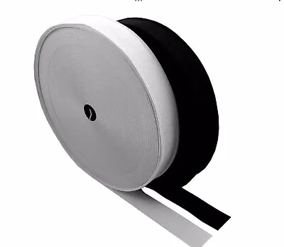 12mm 20mm 25mm Wide Flat Sewing Elastic Black White • £2.49