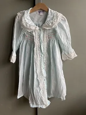 Couche Tot Swiss Dot Smocked Lace Collar Nightie Lightweight Dressing Gown 1-2yr • £9.99