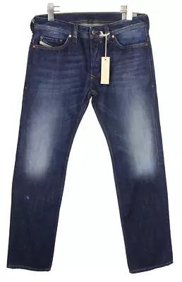 DIESEL Safado Regular Slim-Straight 0823G Jeans Men's W31/L32 Button Dark Denim • $71.28