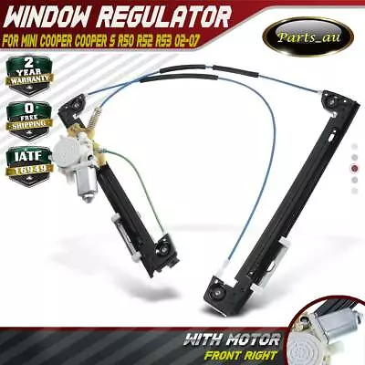 Window Regulator W/ Motor Front Right For Mini Cooper Cooper S R50 R52 R53 02-07 • $95.99