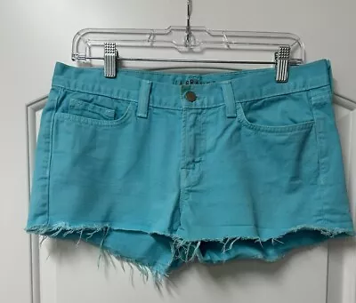 J Brand Cut Off Shorts Bright Turquoise Blue Size 28 Frayed Hem Womens • $34.95