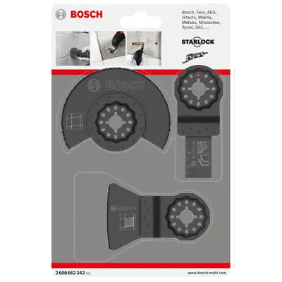 Bosch 2608662342 Tile Ceramic Multi Tool Blade Set - Black • £10