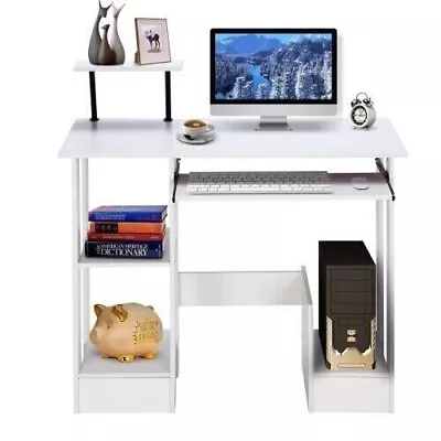 Computer Desk Laptop Pc Study Table Home Office Desk Furniture Workstation Shelf • £39.99