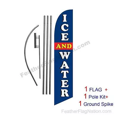 Ice And Water Feather Banner Swooper Flag Kit With Pole+spike • $59.85