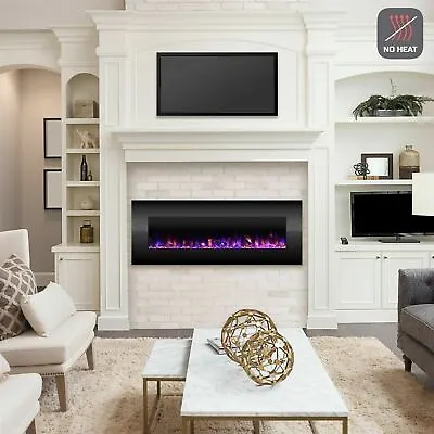 Electric NO HEAT Fireplace Color Changing LED Flames Wall Mount Remote 54 Inch • $274.99