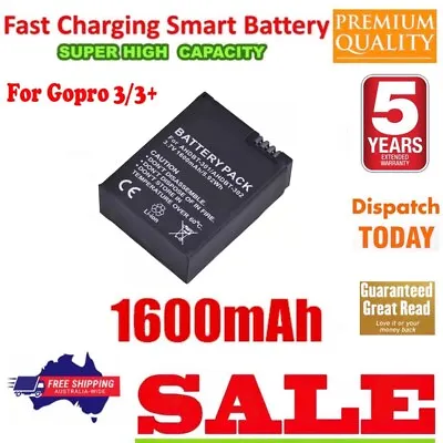 $14.77 • Buy Battery 1.6Ah For GoPro Hero 3 3+ 2 Action Camera AHDBT-201 AHDBT-301 AHDBT-302