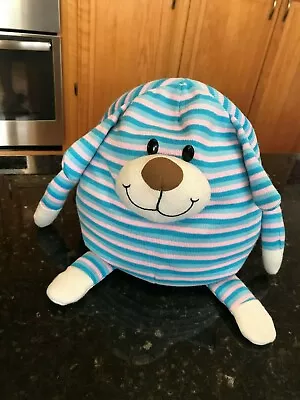 Mushable Pot Bellies Plush Dog Blue Pink Striped Stuffed Animal 11  Microbead • $11