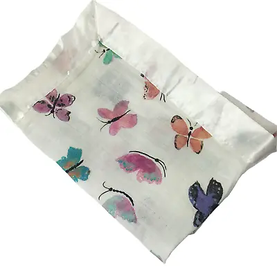 Lulujo Lovey Security Blanket Butterfly Butterflies Satin Muslin Cotton 17  Sq. • $19.82