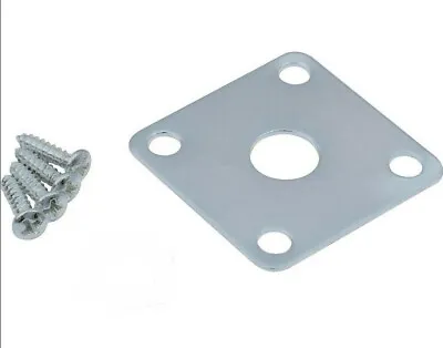 DiMarzio FLAT Metal Square Jack Plate CHROME For Gibson Les Paul STUDIO Guitar • $9.99