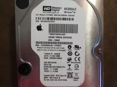 WD WD3200AAJS-41VWA1 DCM:HGRNHTJMAN Apple#655-1380E 3.5  Sata Hard Drive • £34.08