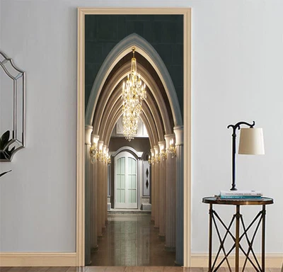 £52.17 • Buy 3D Aisle Lights 88 Door Wall Mural Photo Wall Sticker Decal Wall AJ WALLPAPER AU