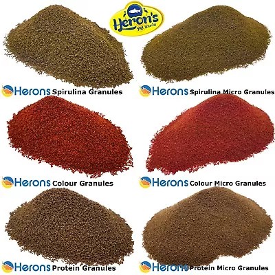 HERONS Premium Tropical Fish Food Granules AQUARIUM FISH FOOD For All Species • £0.99