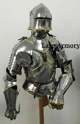 Medieval Knight Suit Of Half Armor Wearable Halloween Costume Armor Suit • $569.90