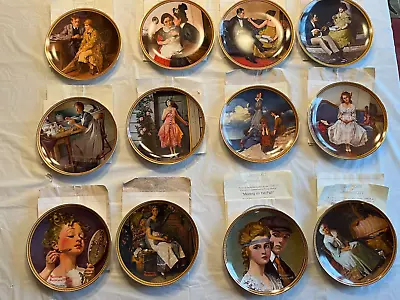 Knowles Norman Rockwell Rediscovered Women COMPLETE SET ALL 12 COLLECTOR PLATES • $55