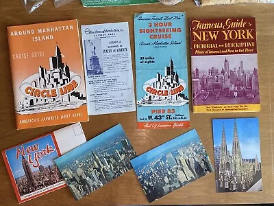 Vtg Lot Of New York 1950’s Travel Booklets Brochures Guides Postcards Map • $14.99