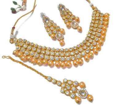 $37.03 • Buy Indian Bollywood Gold Plated Choker Fashion Pearl Bridal Jewelry Necklace Set