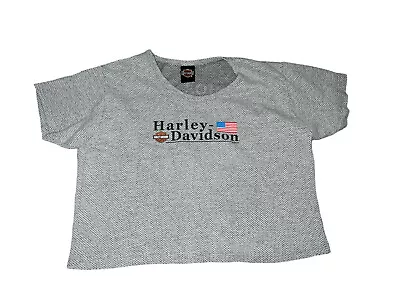 Harley Davidson Women XL Crop Top T Shirt Vtg 90s Moto Biker USA Mesa Az • $25