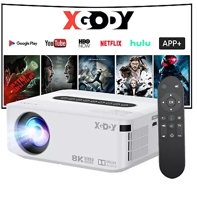 XGODY Projector 1080P 4K 2G+16G Portable Office Theater Movie For PS2 XBOX360 • $118.17