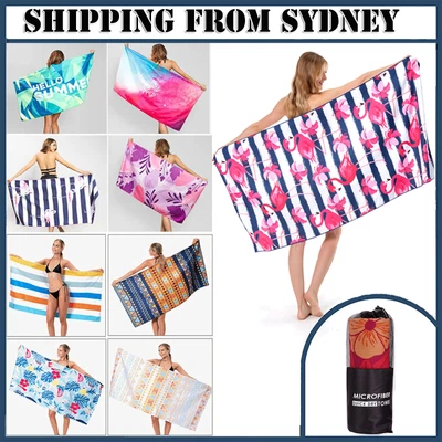 $17.99 • Buy Beach Towel Swim Towel Pool Towel Sand Free Quick Dry Microfibre Absorbent Large