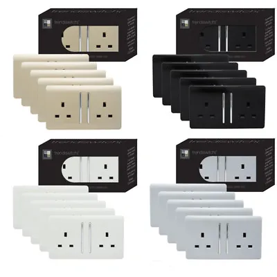 £104.95 • Buy Trendi 2 Gang Artistic Modern Glossy 13A Switched Tactile Plug Socket Trade Pack