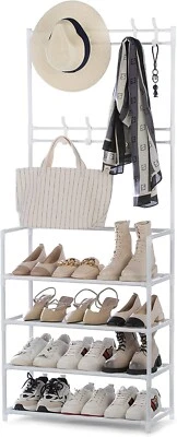 $16.95 • Buy 23'' Entryway Coat Rack Shoe Bench Hall Tree W/ Storage Bench Entryway Hat Rack