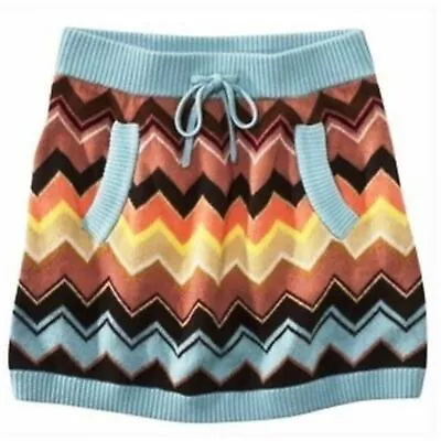 MISSONI For Target GIRLS Sz XL Knit Sweater Skirt W/ Pockets -Blue Chevron • $35