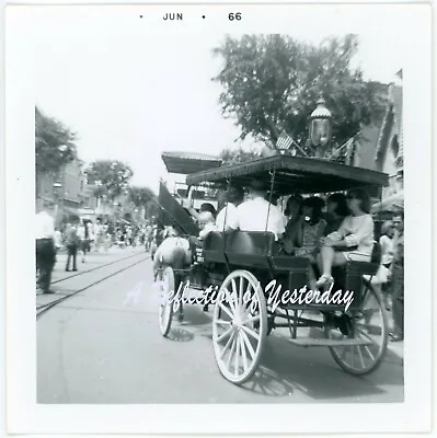 1966 DISNEYLAND Black & White Photo 10c SURREY RIDE Main Street USA Horse Drawn • $4.99