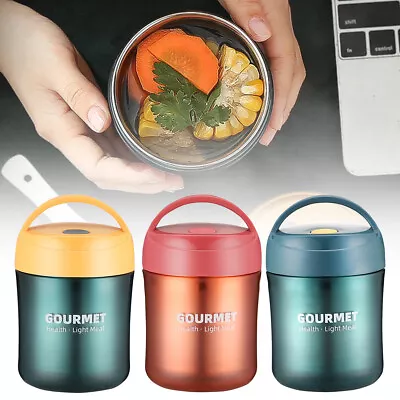 Stainless Steel Thermos Flask Bottle Hot Food Lunch Vacuum Insulated Soup Jar • $19.99