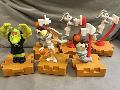 6 Space Jam 1996 90's Mcdonalds Vintage Toy Figure Train Looney Tunes Bugs Taz • $10.80