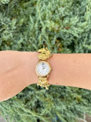 Vintage Kirk’s Folly Gold Tone Ladies Dainty Watch Charm Bracelet • £300