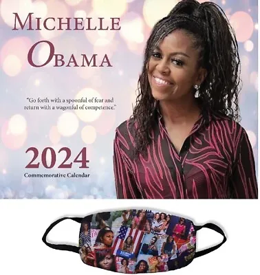 2024 Michelle Obama Commemorative Calendar & Fashon Mask Gift Set • $17.99