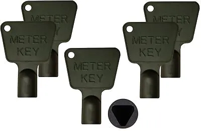 £2.79 • Buy 5 X Black Service Utility Meter Key Gas Electric Box Cupboard Cabinet Triangle