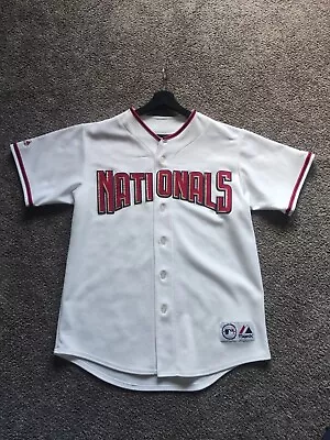 Washington Nationals Baseball Jersey Majestic White Adult L/XL • $25