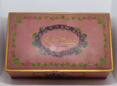 Vtg Canco Litho Tin Louis Sherry NY Chocolate Metal Box Advertising 1920s •Empty • $46