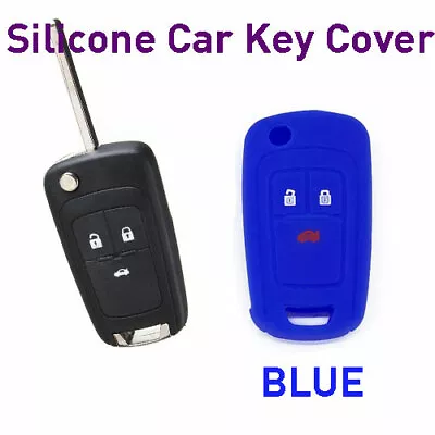 Silicone Car Key Cover Protector Fits For Holden Cruze Flip 3-Button Key BLUE • $14.50