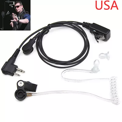 2 Pin Surveillance Kit Tube Headset Earpieces PTT Mic For Motorola Walkie Talkie • $8.98