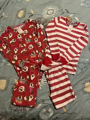 £12 • Buy 2 Pairs Mini Boden Girls Pyjamas 6 Years Christmas Guinea Pig/stripe