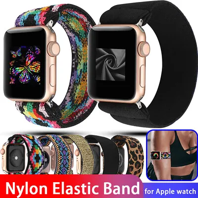 $11.89 • Buy Nylon Elastic Band Loop Stretchy Strap For Apple Watch Series 6 5 4 3 38/40/42mm