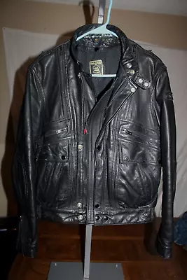 VINTAGE Hein Gericke HEAVY Leather Cafe Racer Motorcycle Jacket 42 With Lining • $0.99