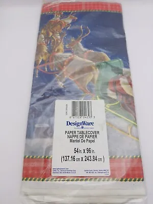Vintage Christmas Santa Claus Paper Table Cover 54 X 96 Tablecloth Holiday New • $9.50