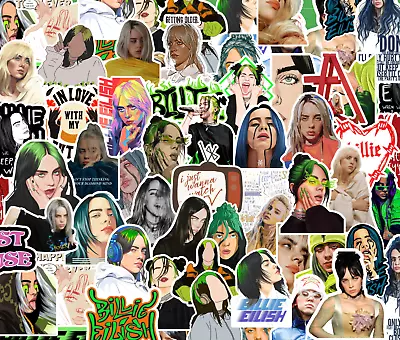 Billie Eilish Sticker Pack - 10-50 Stickers - Vinyl Decal - Bad Guy Guitar Songs • $4.95