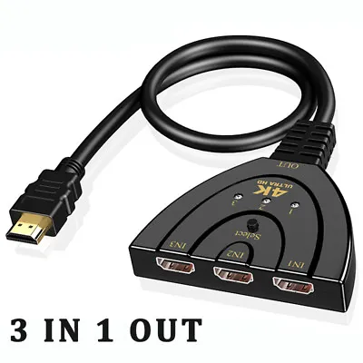 3 HDMI Port Switch Switcher Splitter Cable Selector HUB Box HDTV 1080P Xbox PS4 • $7.99