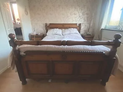 Solid Oak King Size Bed Frame • £225