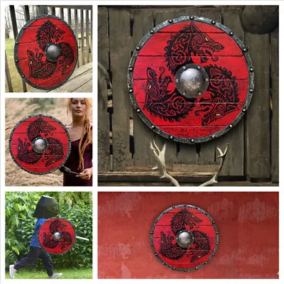 £21.60 • Buy Wooden Shield Hand Painted Retro Viking Medieval Weapons Wall Hanging Ornaments