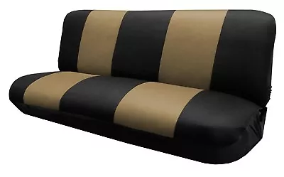 Black/Beige FULL SIZE BENCH Seat Cover Fit Most Vintage Classic Car & Truck's • $54