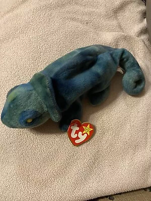 Beanie Baby Chameleon Rainbow Made With Wrong Fabric. With Creased Hang Tag • $1000
