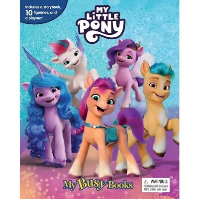NEW My Little Pony My Busy Books 10 Figurines Playmat & Storybook Kids Gift Set • £18.26
